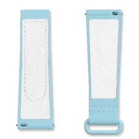 Cinturino MoonSwatch in gomma azzurro/bianco