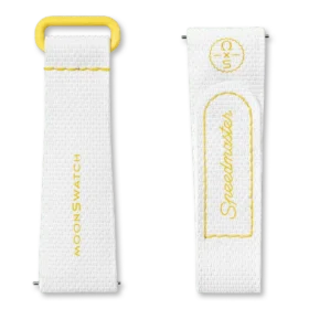 Cinturino MoonSwatch in gomma bianco/giallo