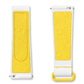 Cinturino MoonSwatch in gomma bianco/giallo
