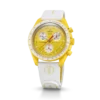 Cinturino MoonSwatch in gomma bianco/giallo