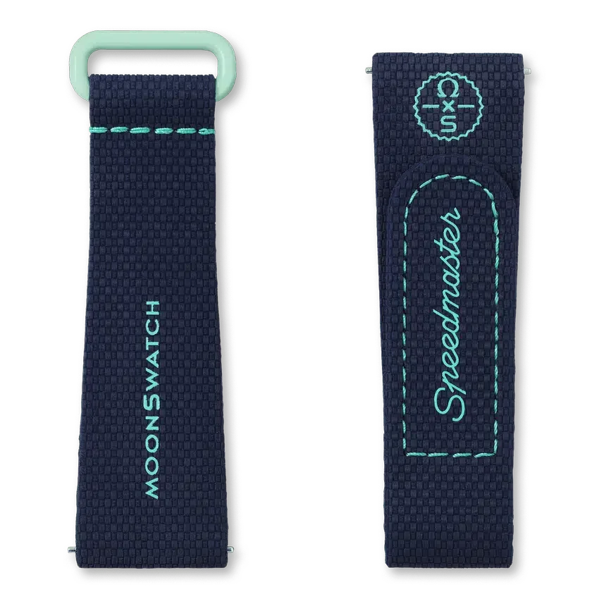 Cinturino MoonSwatch in gomma blu scuro/verde
