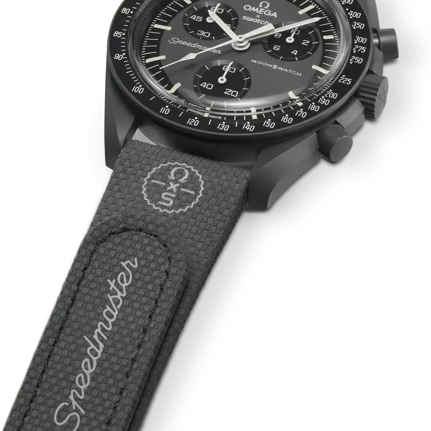 MoonSwatch Grigio scuro/Nero in gomma