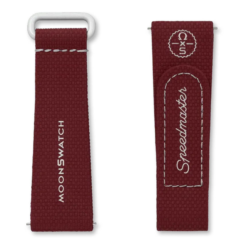 MoonSwatch in gomma bordeaux/grigio chiaro