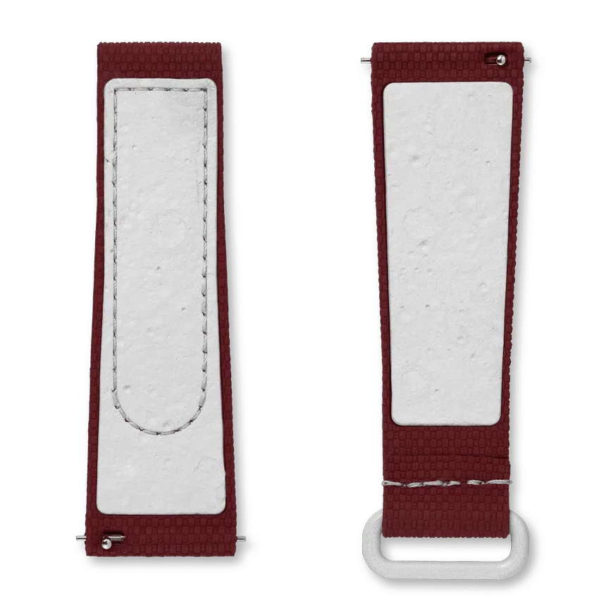 MoonSwatch in gomma bordeaux/grigio chiaro