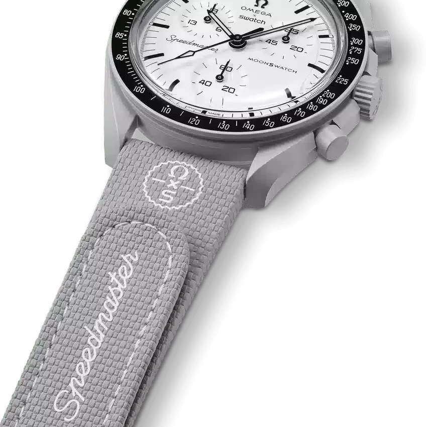 MoonSwatch in gomma grigia/grigia