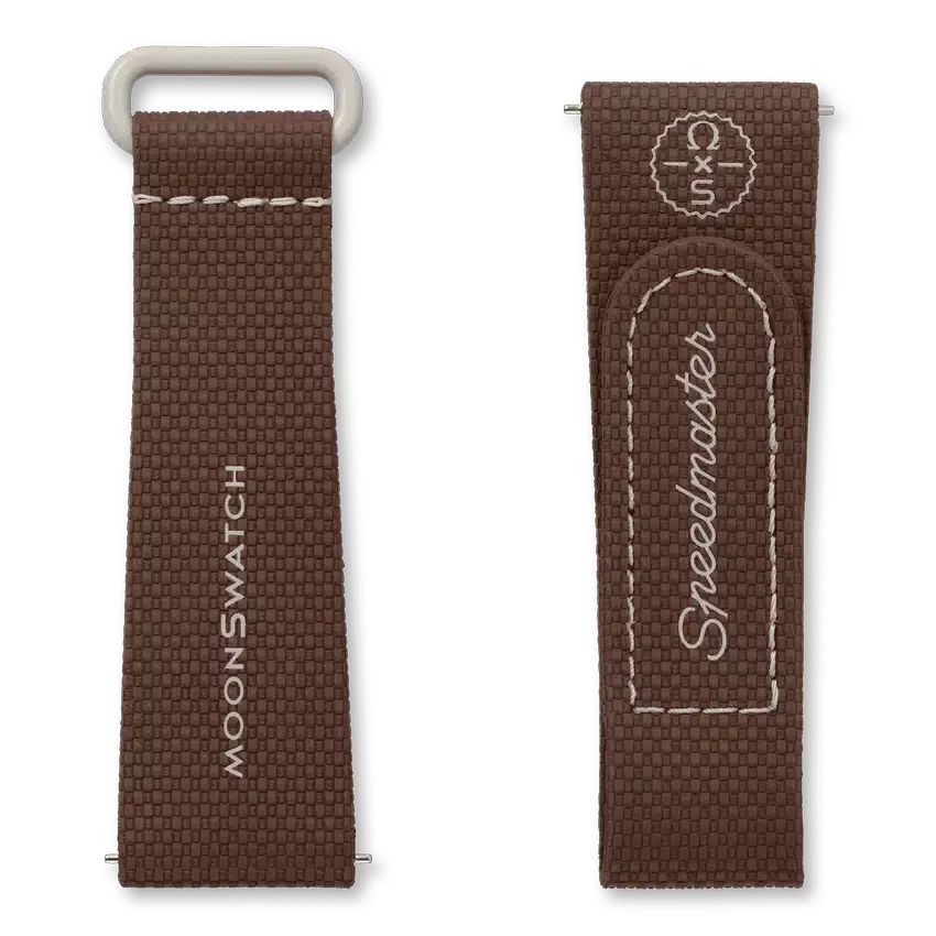 MoonSwatch in gomma marrone/beige