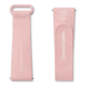 MoonSwatch in gomma rosa chiaro/bianco