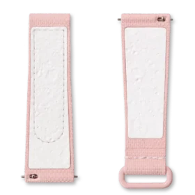 MoonSwatch in gomma rosa chiaro/bianco