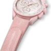 MoonSwatch in gomma rosa chiaro/bianco